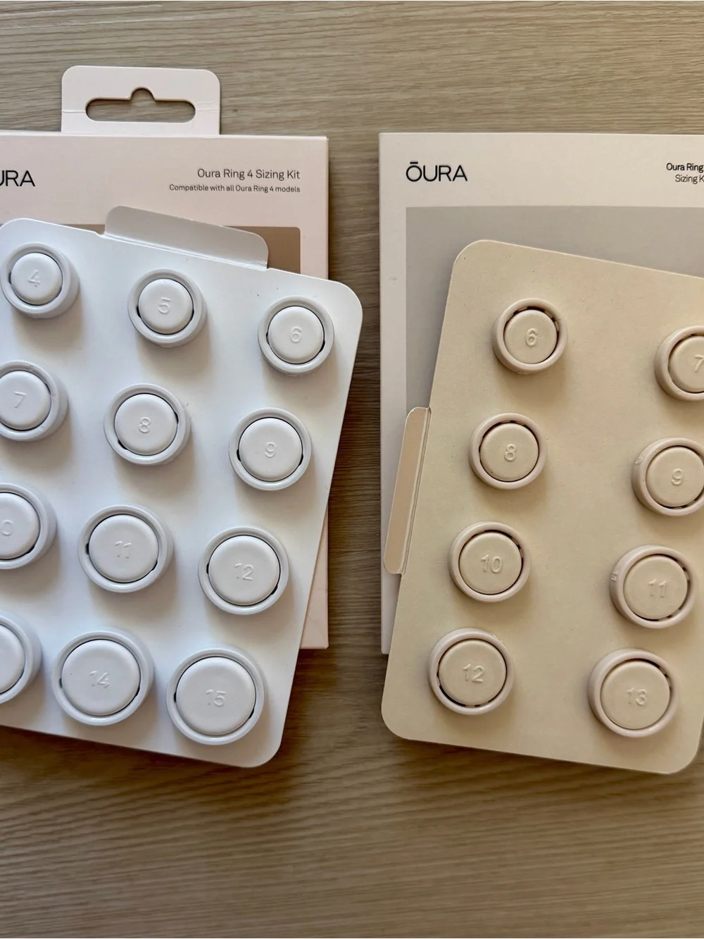 Complete OURA Ring 4 & 5 Sizing Kits with boxes